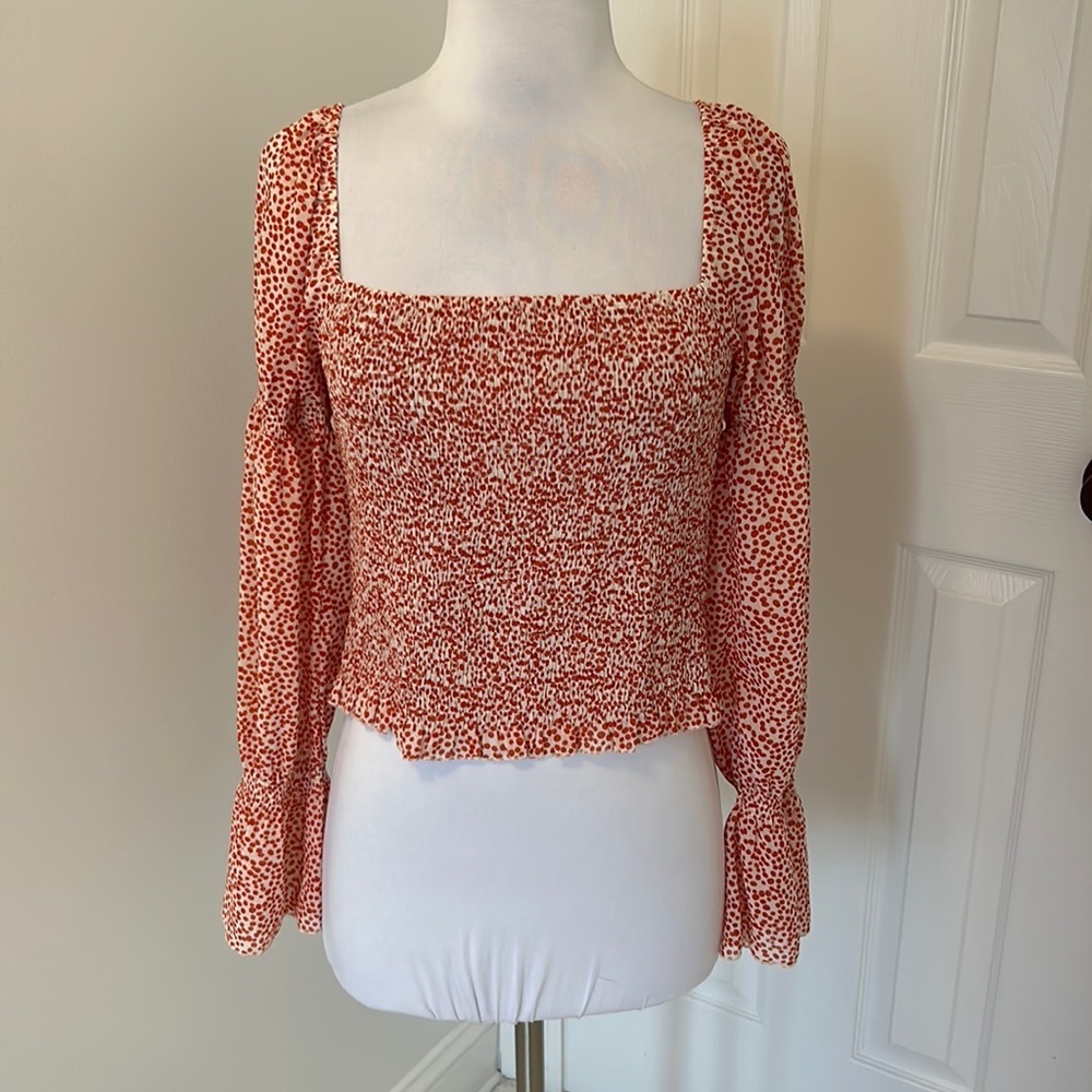 Lucy Paris Smocked Peasant Blouse